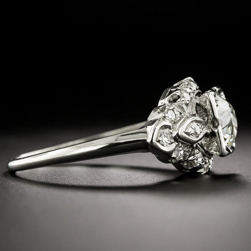 Art Deco .85 Carat European-Cut Diamond Engagement Ring - 4
