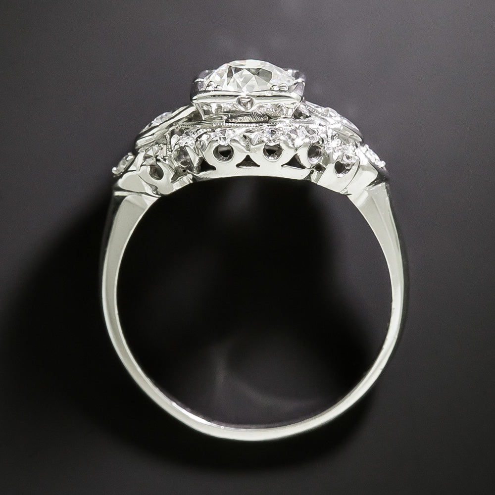 Art Deco .85 Carat European-Cut Diamond Engagement Ring - 5