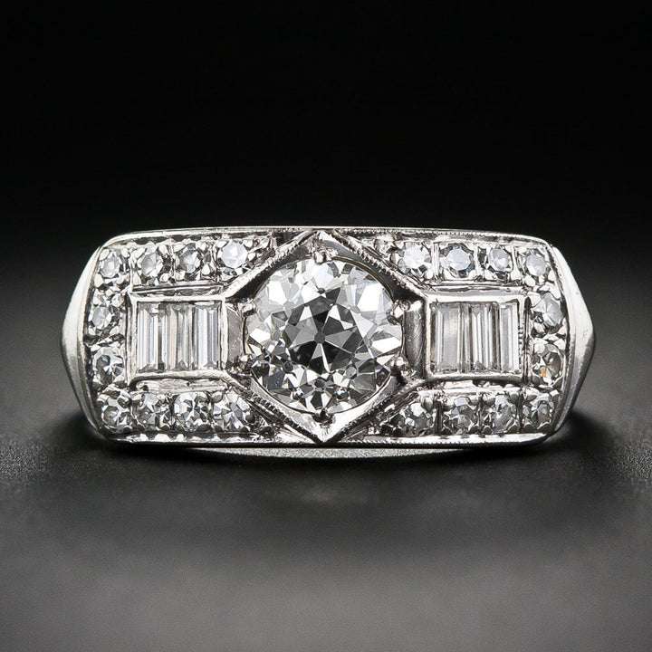 Art Deco .87 Carat Diamond Engagement Ring - GIA  J VS2