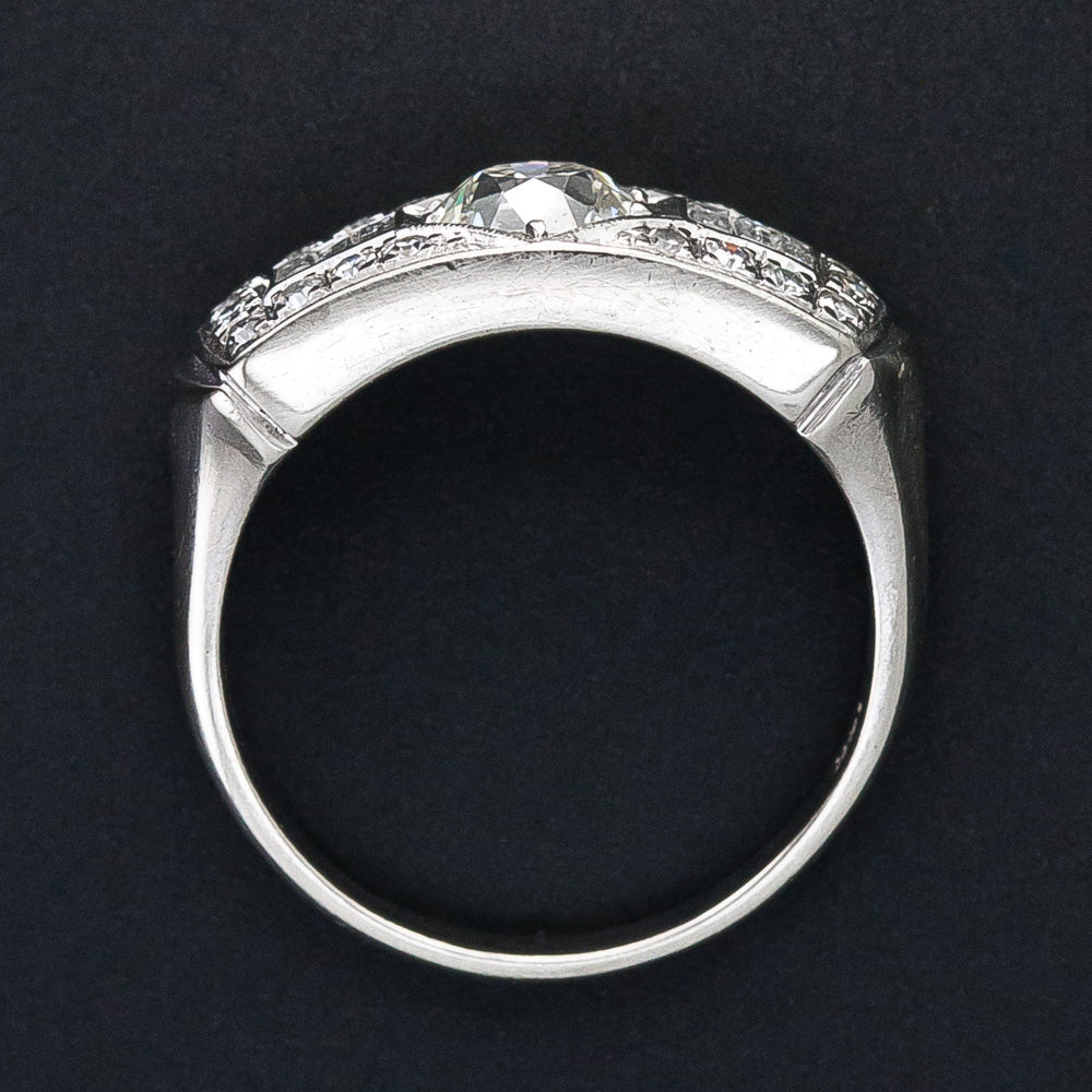 Art Deco .87 Carat Diamond Engagement Ring - GIA  J VS2 - 4