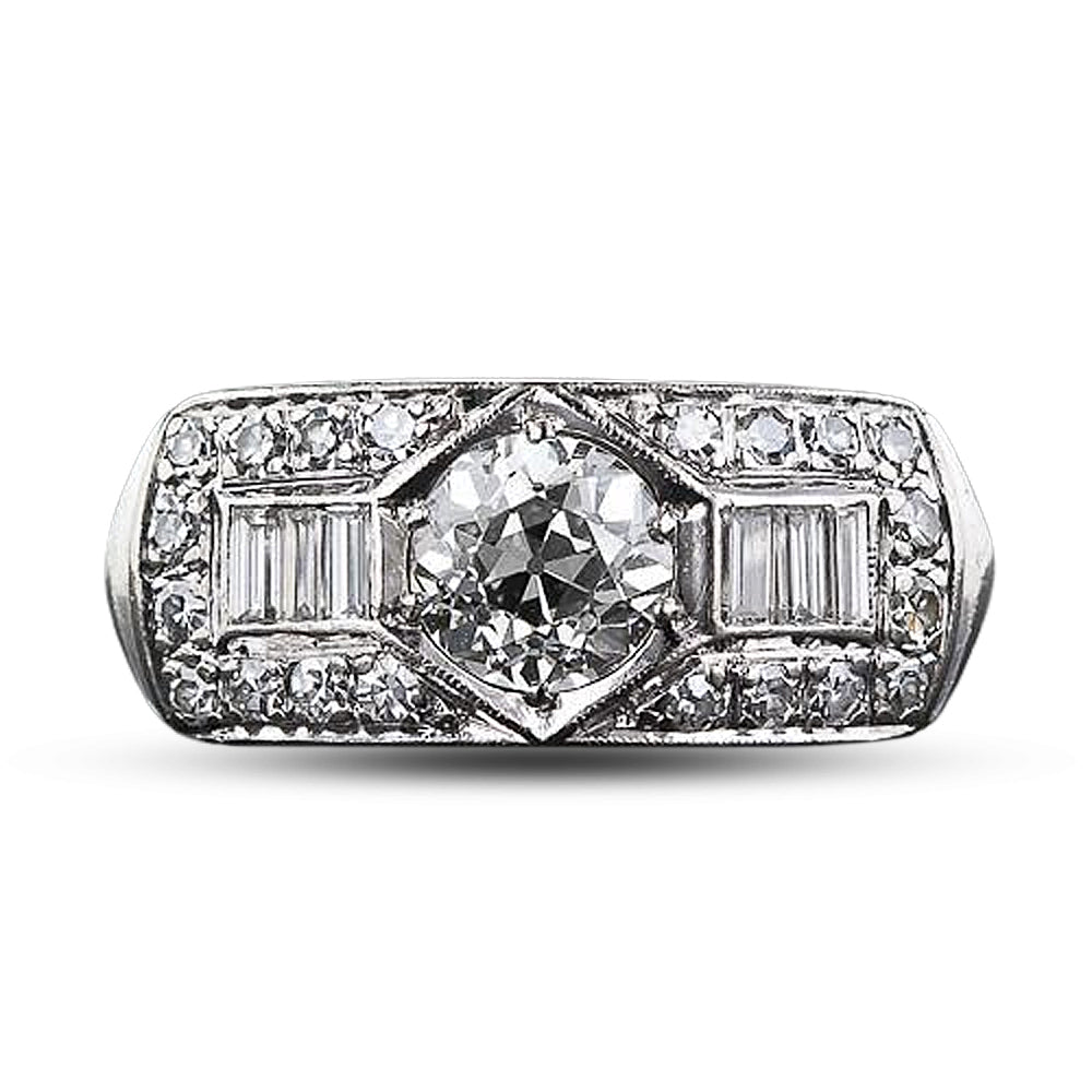 Art Deco .87 Carat Diamond Engagement Ring - GIA  J VS2 - 5