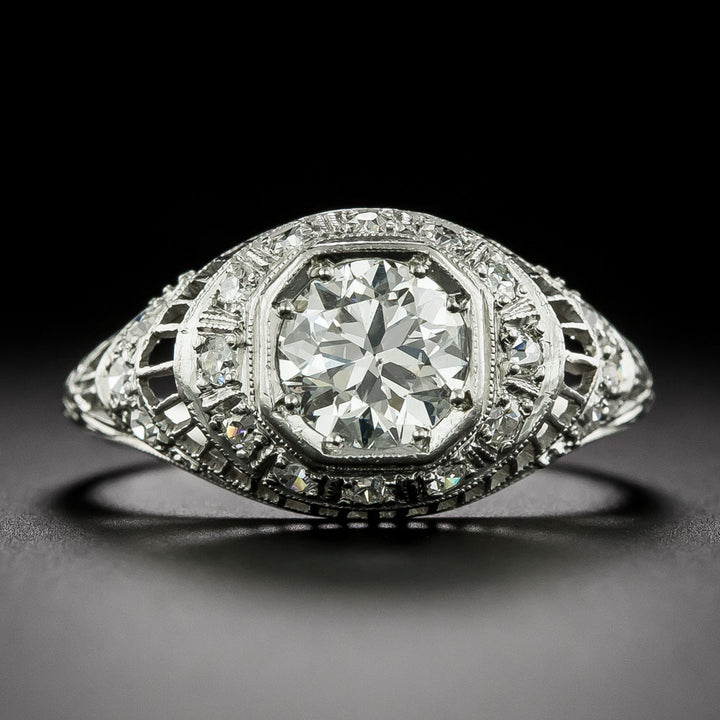 Art Deco .90 Carat Diamond Engagement Ring
