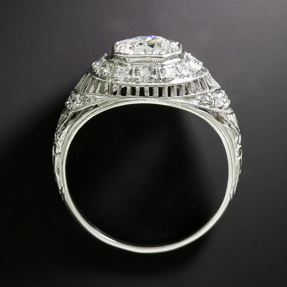 Art Deco .90 Carat Diamond Engagement Ring - 5