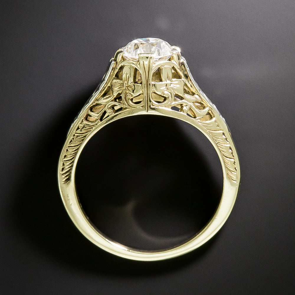Art Deco .95 Carat Diamond Filigree Ring - GIA H VS2   - 5