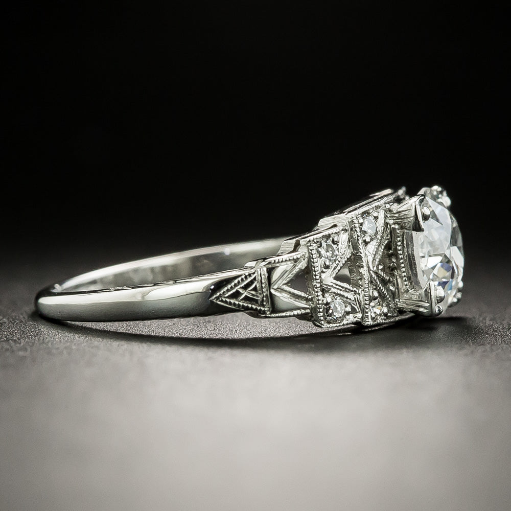 Art Deco .96 Carat Diamond Engagement Ring - GIA E SI2 - 3