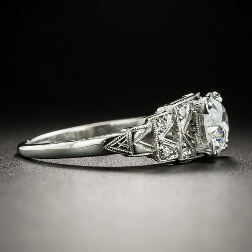 Art Deco .96 Carat Diamond Engagement Ring - GIA E SI2 - 3
