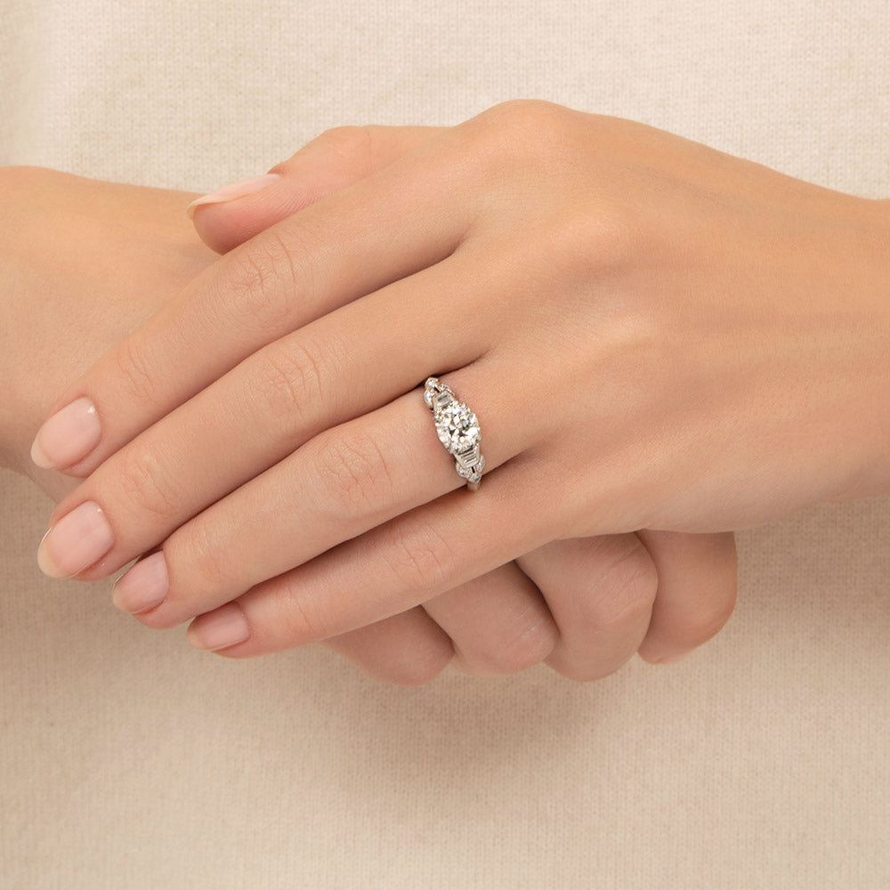 Art Deco .96 Carat Diamond Engagement Ring - GIA I VS2 - 5