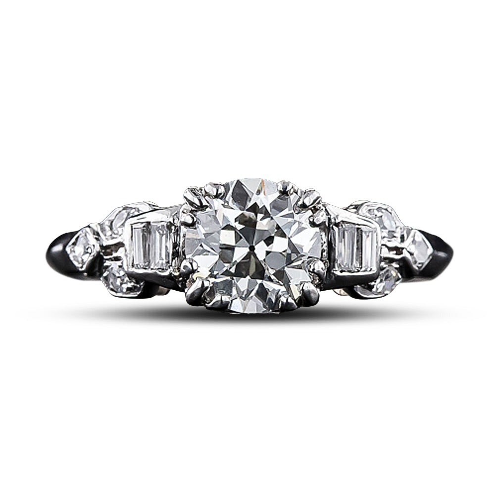 Art Deco .96 Carat Diamond Engagement Ring - GIA I VS2 - 4