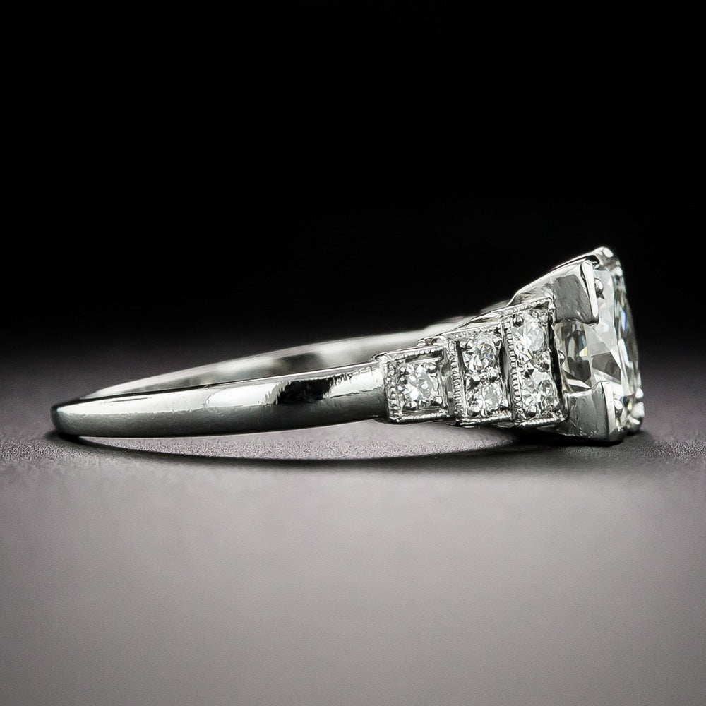 Art Deco .97 Carat Diamond Engagement Ring - GIA I VS2 - 3