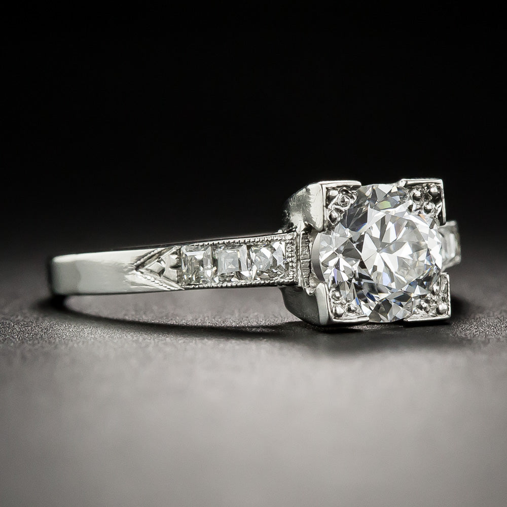 Art Deco .99 Carat Diamond Engagement Ring - GIA E VS1 - 6