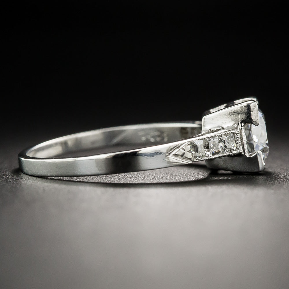 Art Deco .99 Carat Diamond Engagement Ring - GIA E VS1 - 7