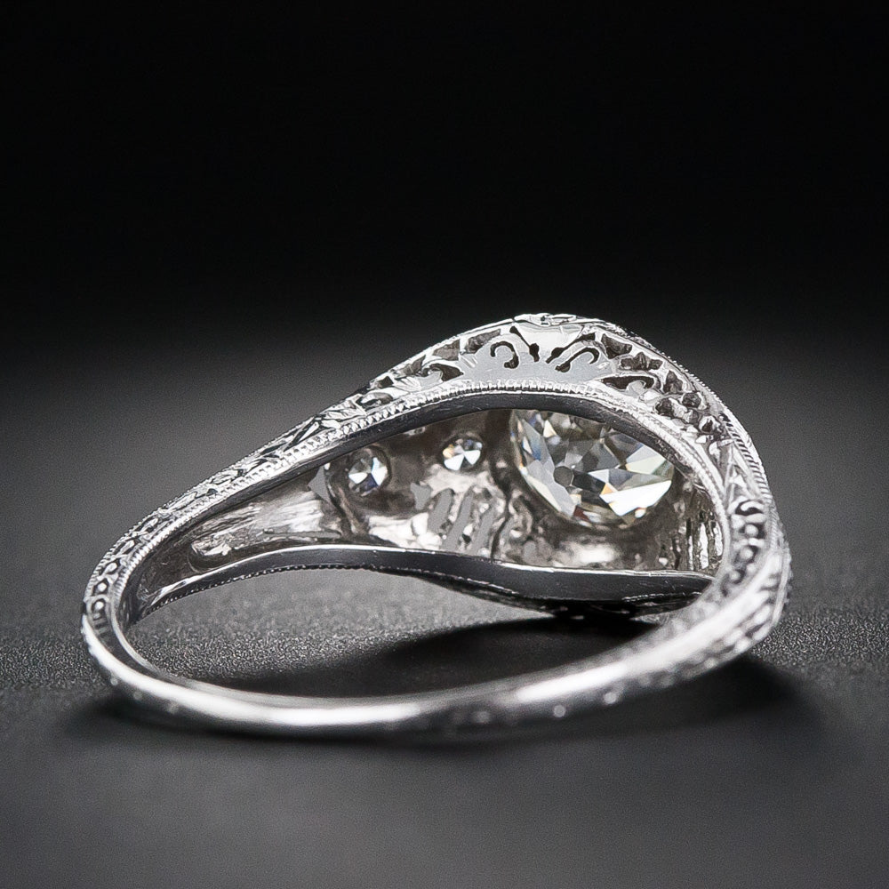 Art Deco .99 Carat Diamond Engagement Ring - GIA K SI1  - 9