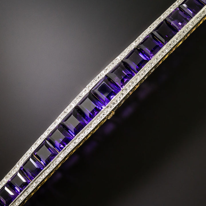 Art Deco Amethyst and Diamond Bracelet