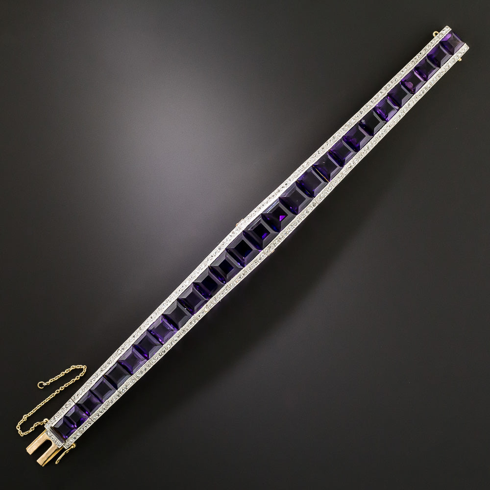 Art Deco Amethyst and Diamond Bracelet - 3