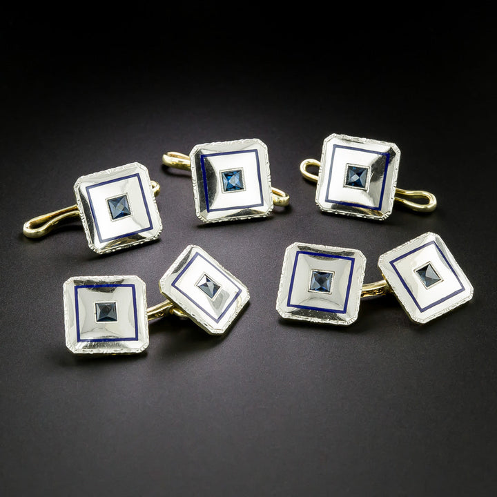 Art Deco Cufflink and Stud Set by L.E. Garrigus