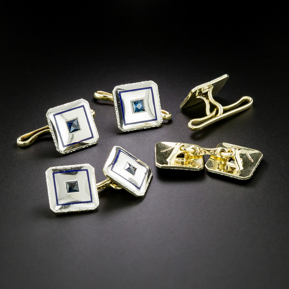 Art Deco Cufflink and Stud Set by L.E. Garrigus - 2