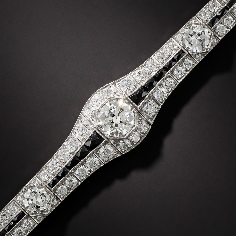 Art Deco Diamond and Onyx Bracelet - 6
