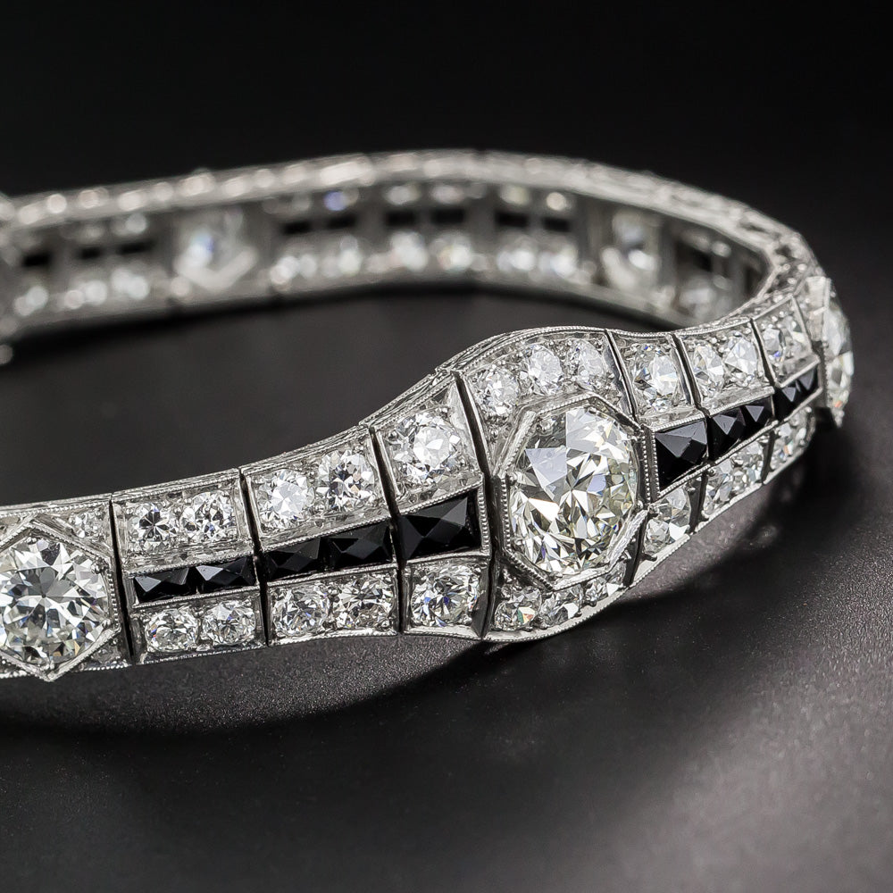 Art Deco Diamond and Onyx Bracelet - 8