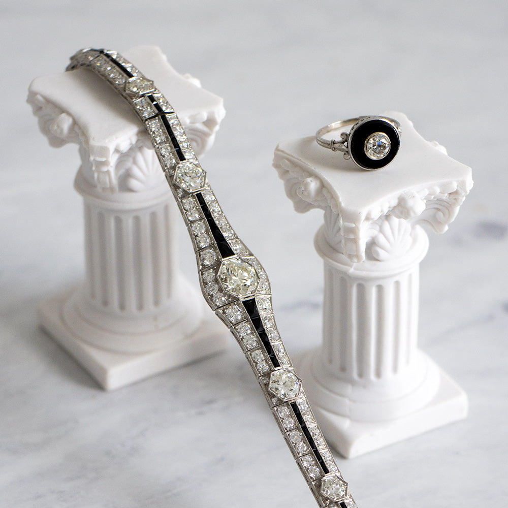 Art Deco Diamond and Onyx Bracelet - 11