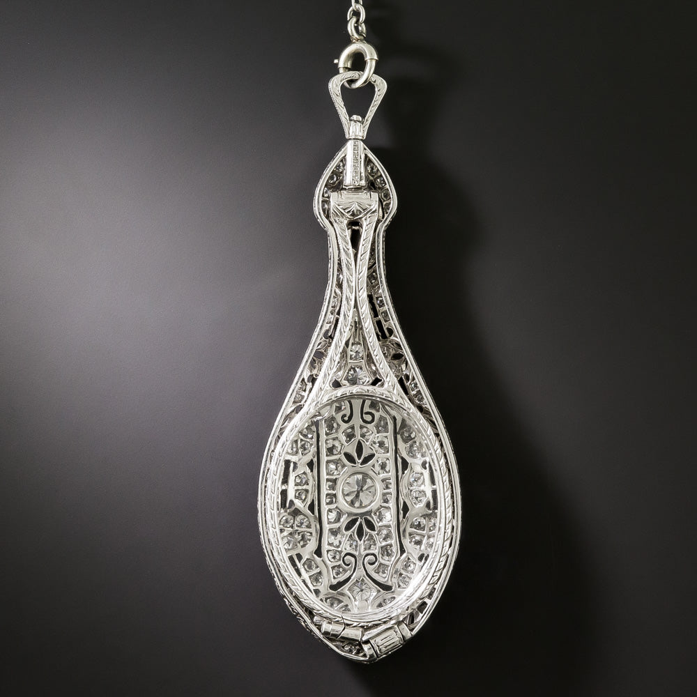 Art Deco Diamond and Onyx Lorgnette Necklace - 3