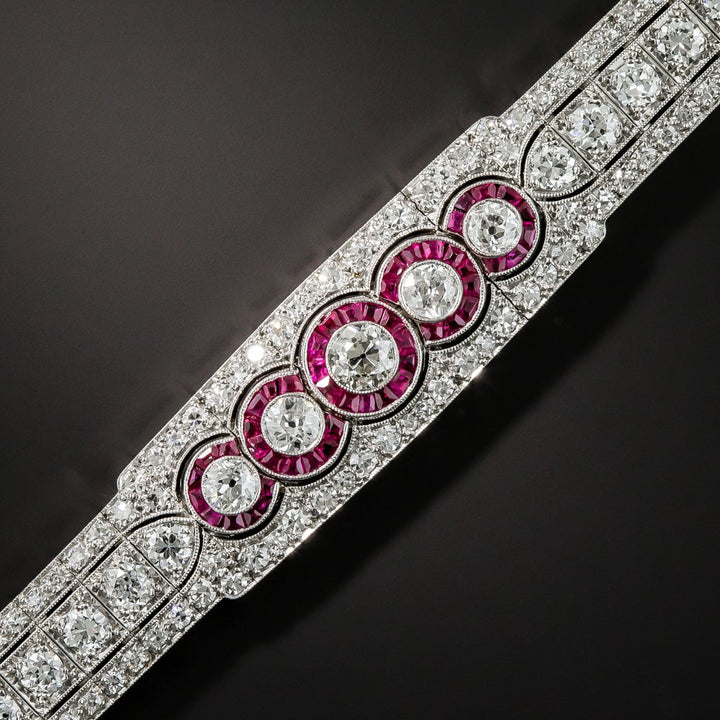 Art Deco Diamond and Ruby* Bracelet