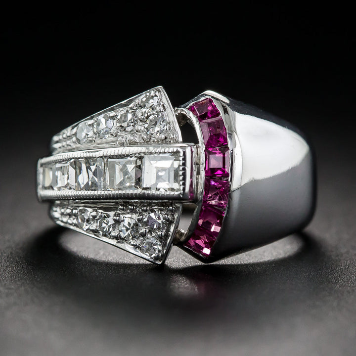 Art Deco Diamond and Ruby Ring