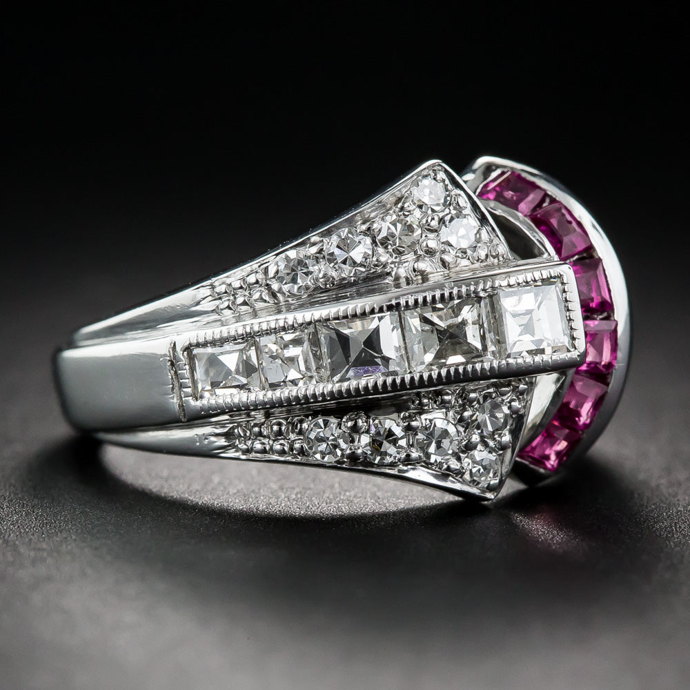 Art Deco Diamond and Ruby Ring - 7