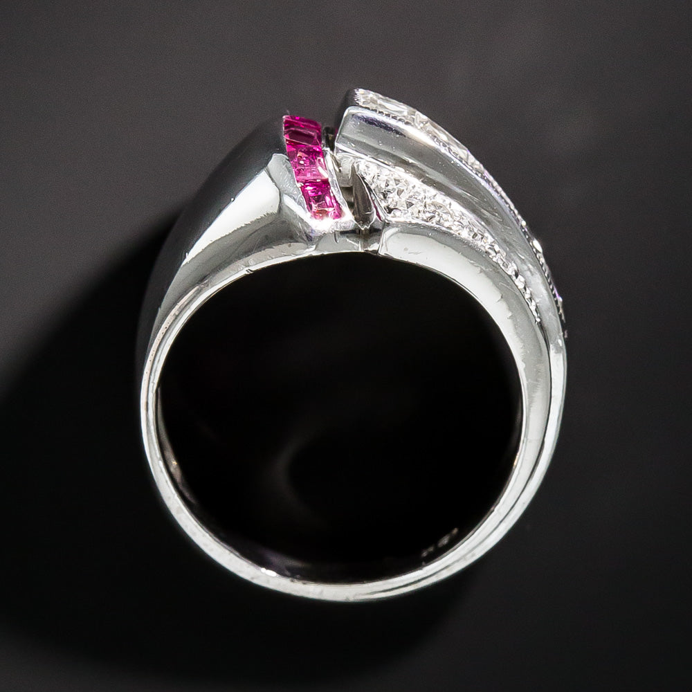 Art Deco Diamond and Ruby Ring - 10