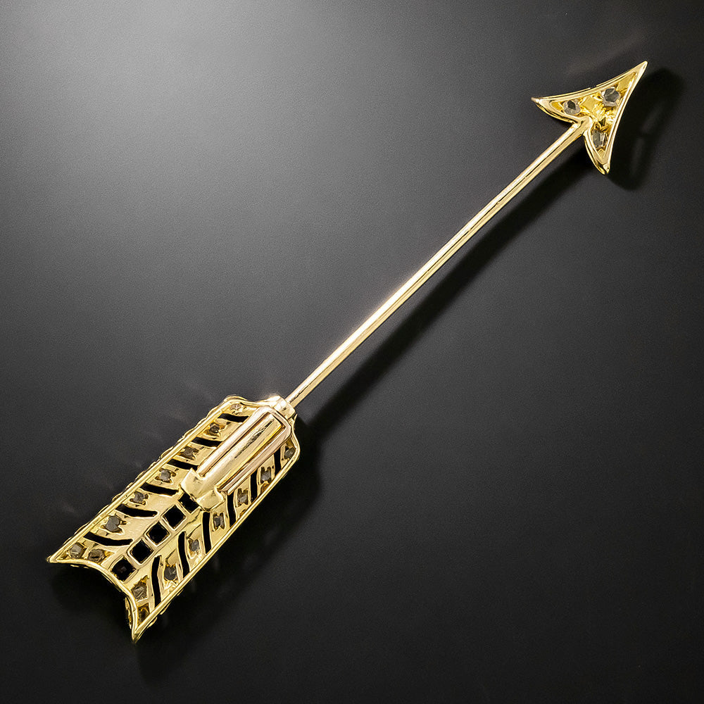 Art Deco Diamond and Sapphire* Arrow Jabot Pin - 3