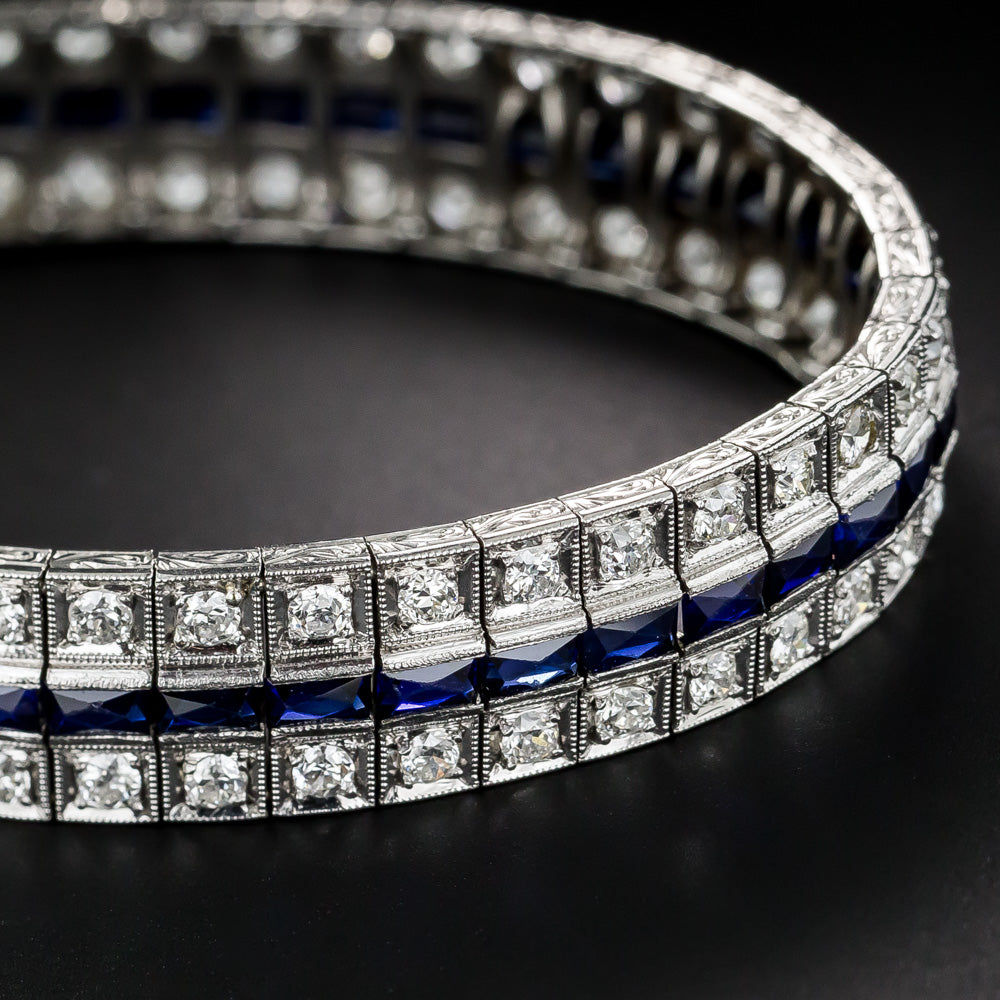 Art Deco Diamond and Sapphire* Bracelet - 3