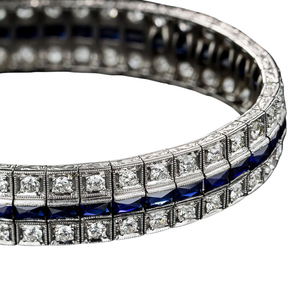 Art Deco Diamond and Sapphire* Bracelet - 4