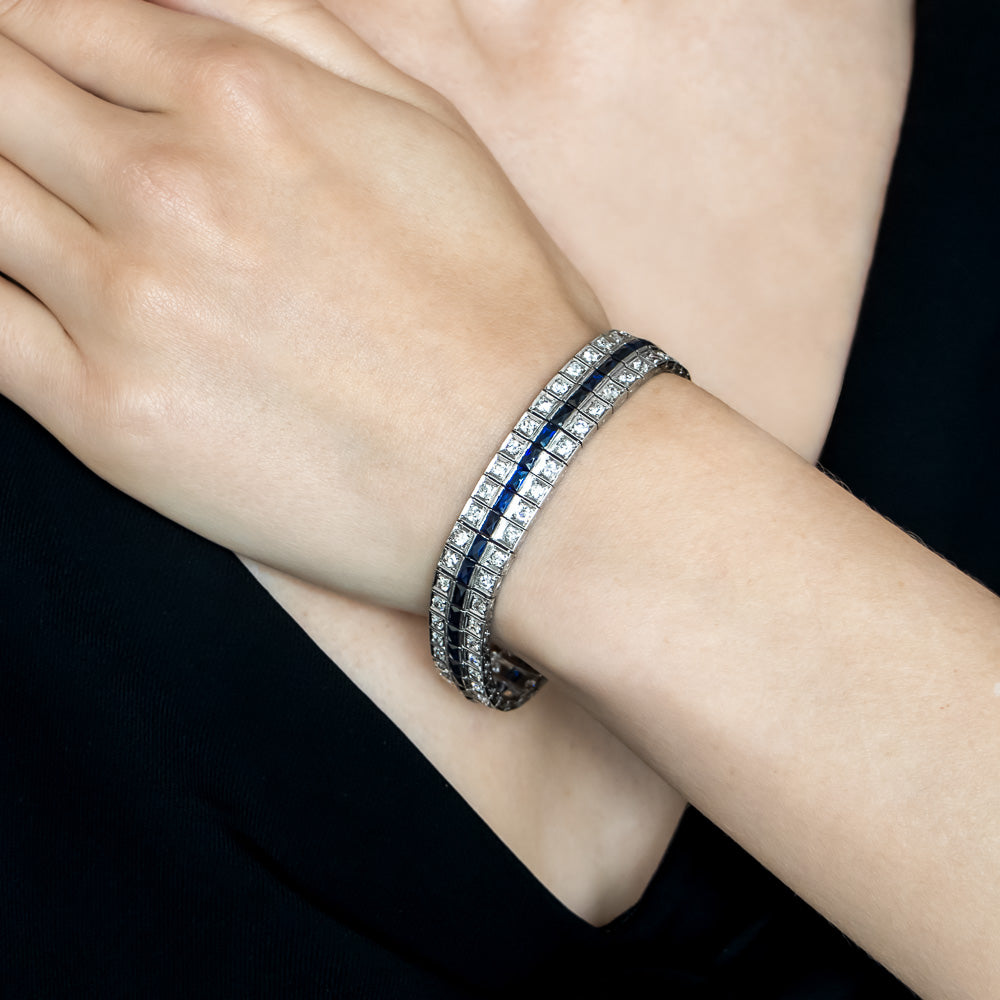 Art Deco Diamond and Sapphire* Bracelet - 9