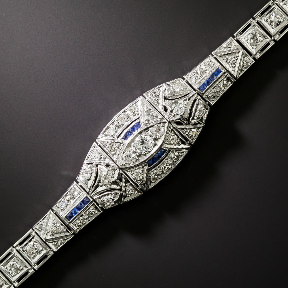 Art Deco Diamond and Sapphire Bracelet - 3