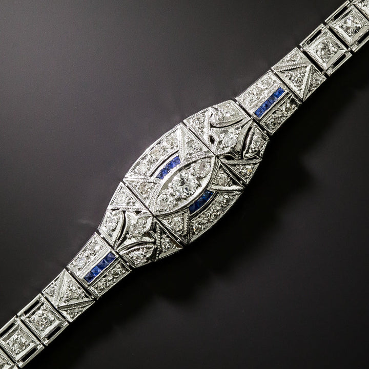 Art Deco Diamond and Sapphire Bracelet