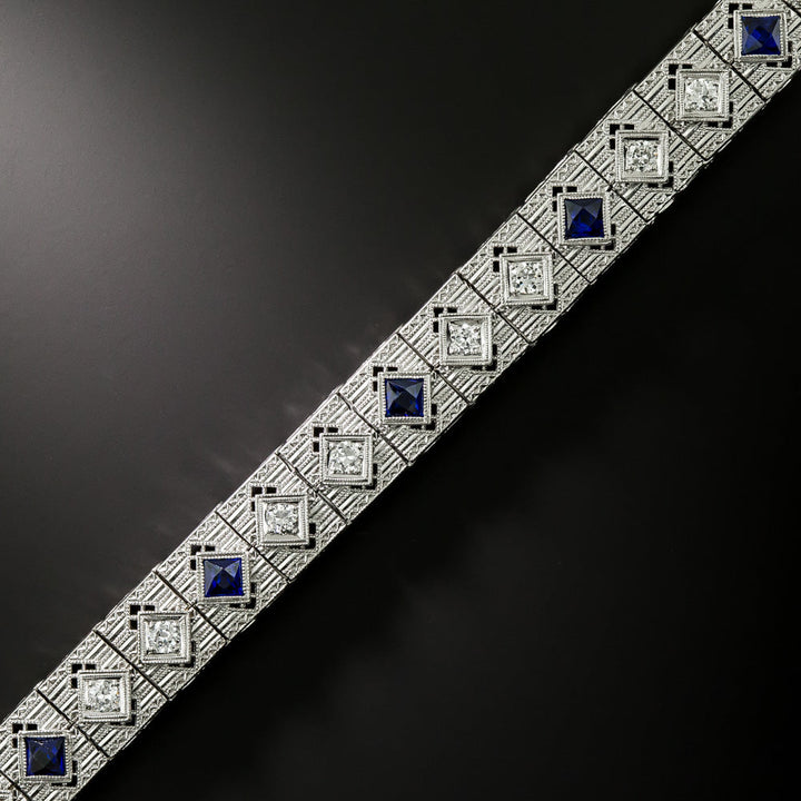Art Deco Diamond and Sapphire* Bracelet