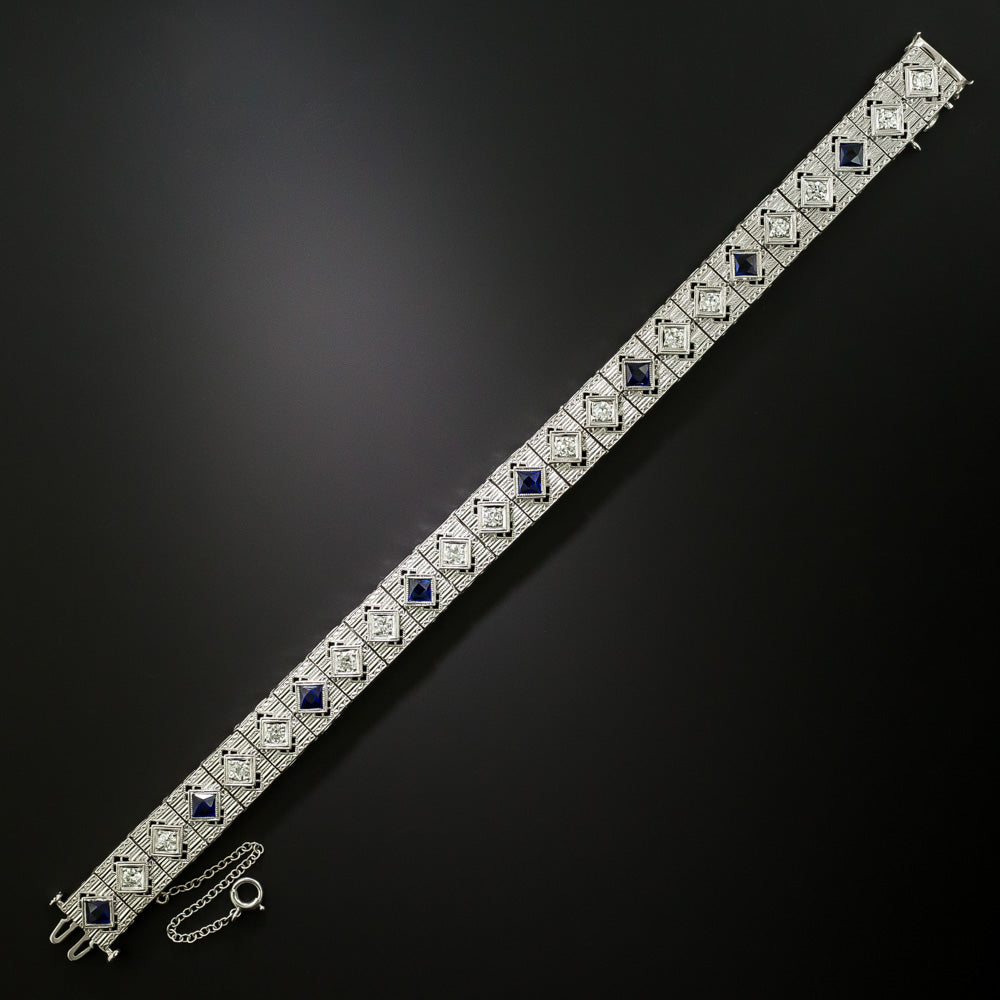 Art Deco Diamond and Sapphire* Bracelet - 4