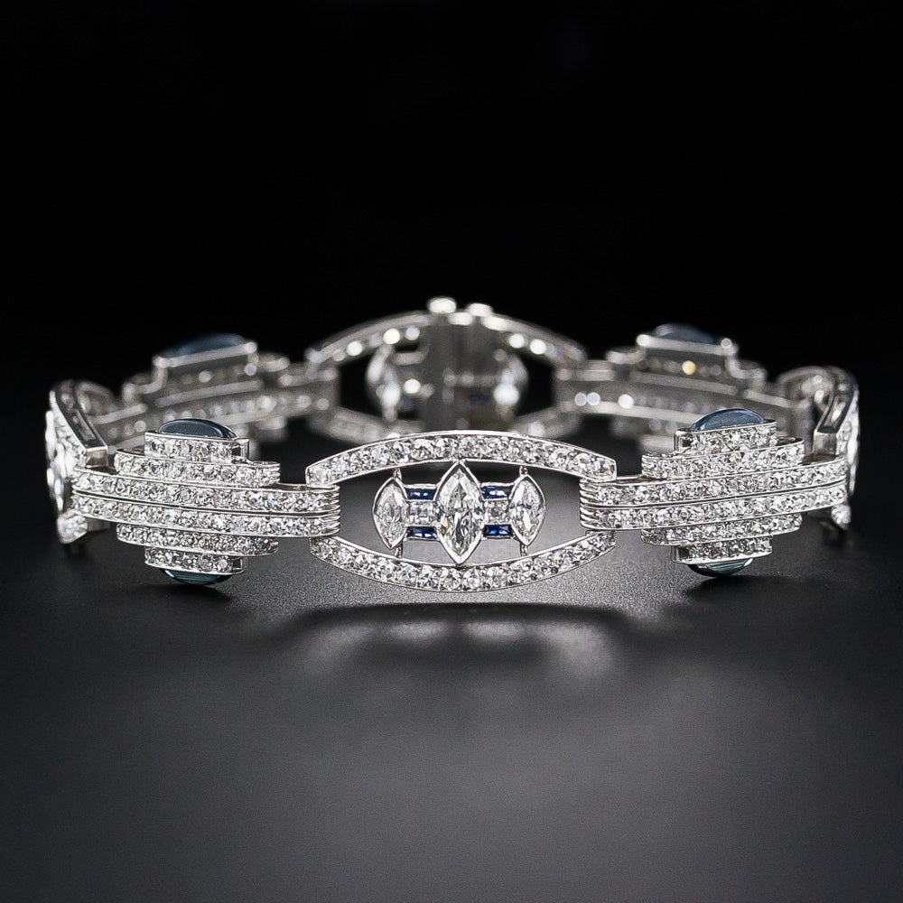 Art Deco Diamond and Sapphire Bracelet - 10