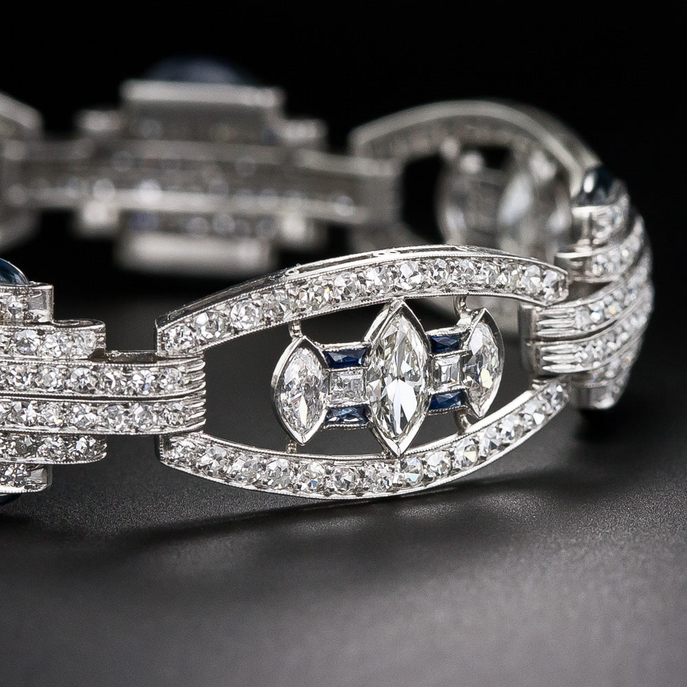 Art Deco Diamond and Sapphire Bracelet - 12