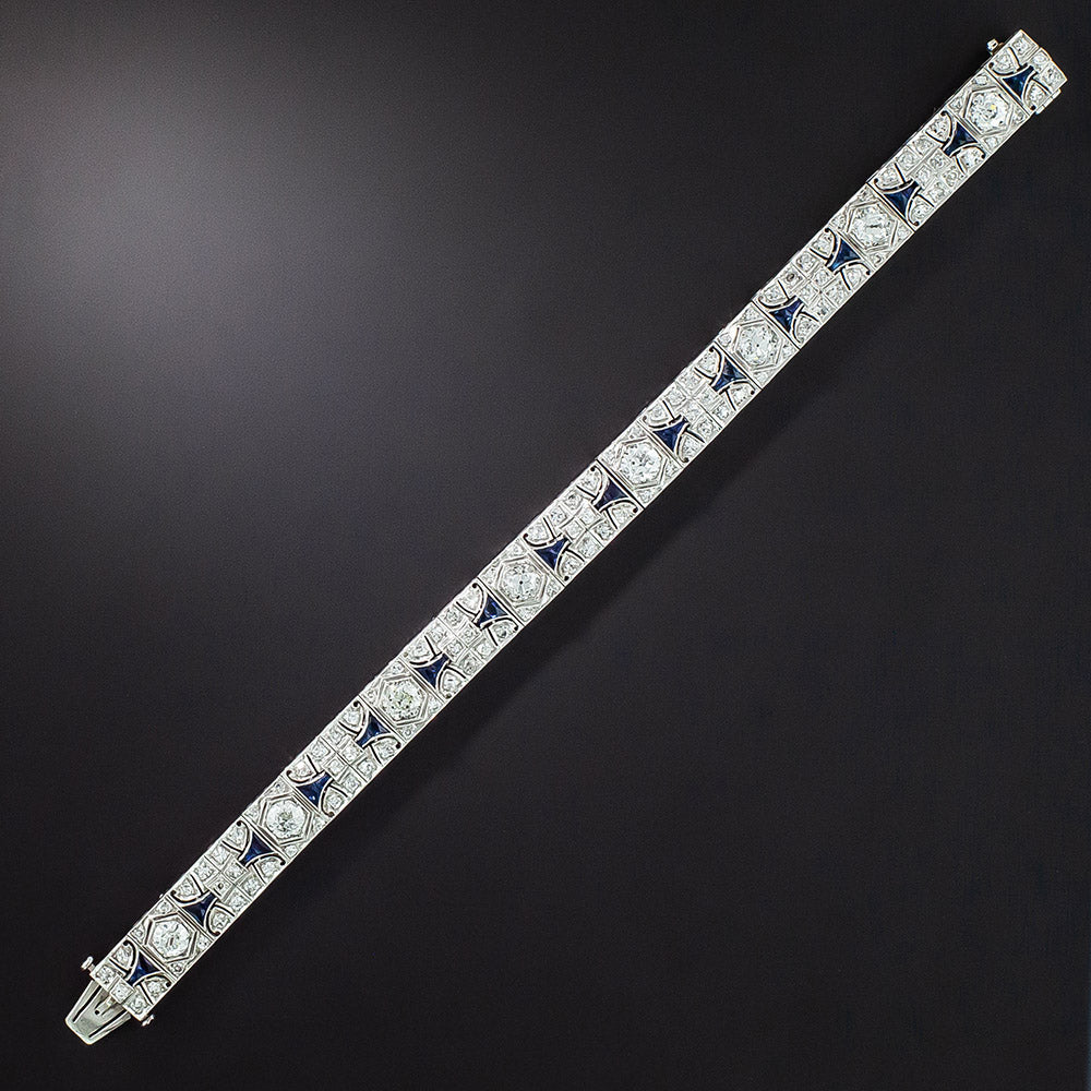 Art Deco Diamond and Sapphire Bracelet - 3
