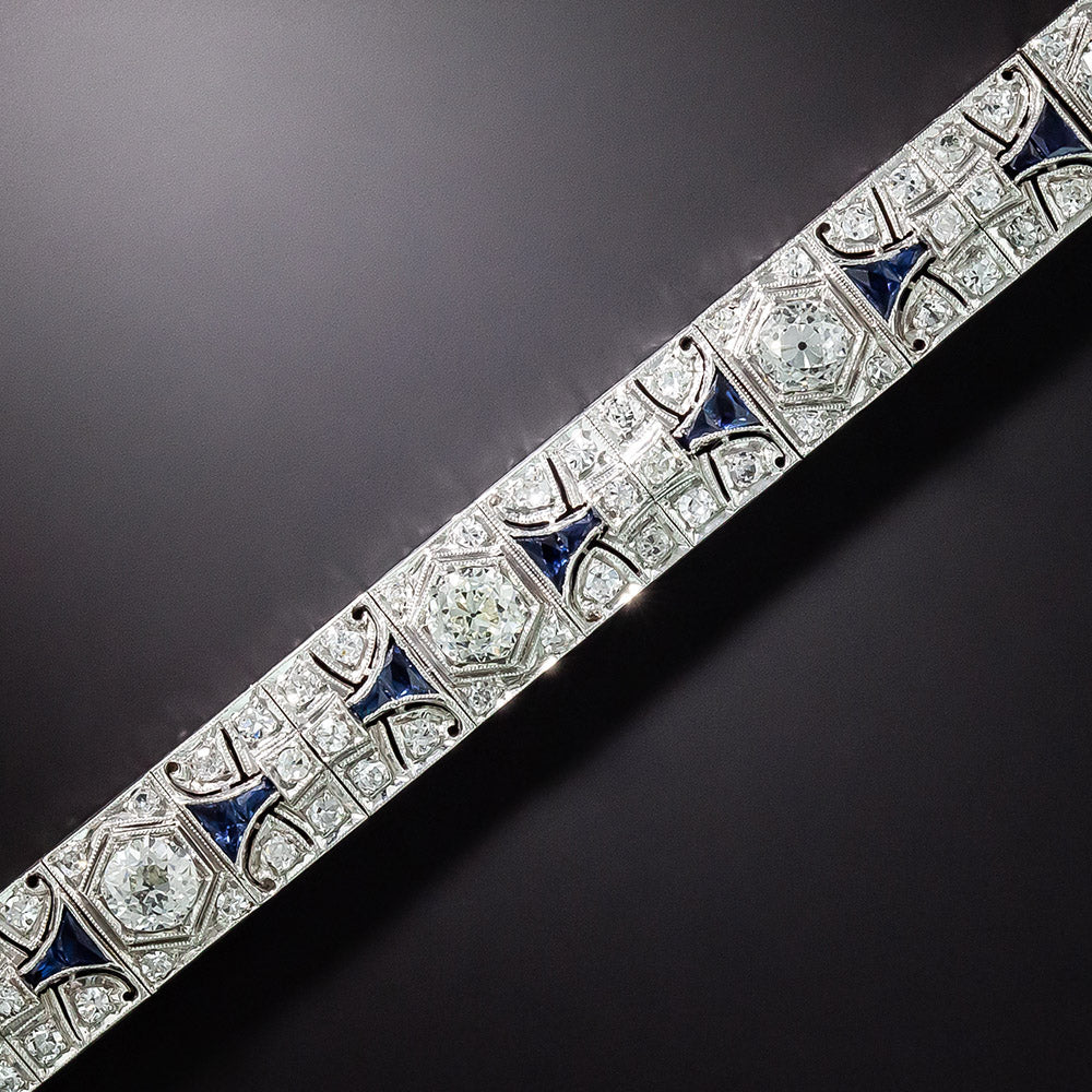 Art Deco Diamond and Sapphire Bracelet - 2
