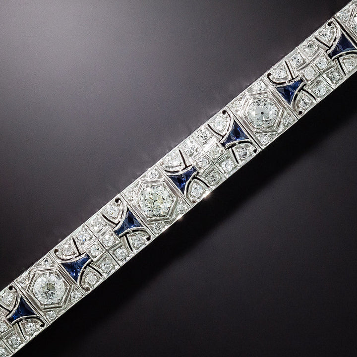 Art Deco Diamond and Sapphire Bracelet