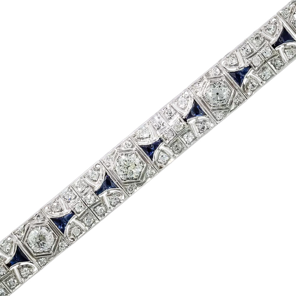 Art Deco Diamond and Sapphire Bracelet