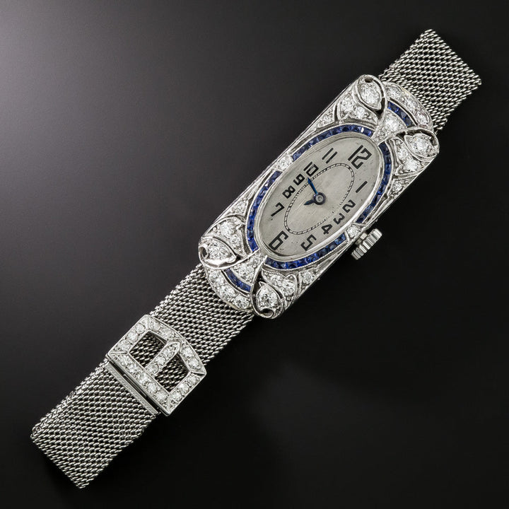 Art Deco Diamond and Sapphire Watch