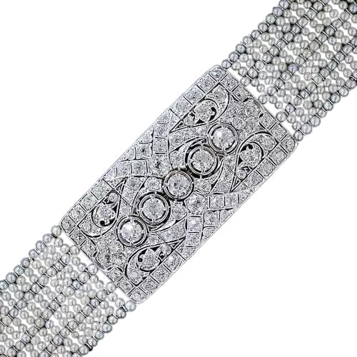 Art Deco Diamond and Seed Pearl Choker - 8