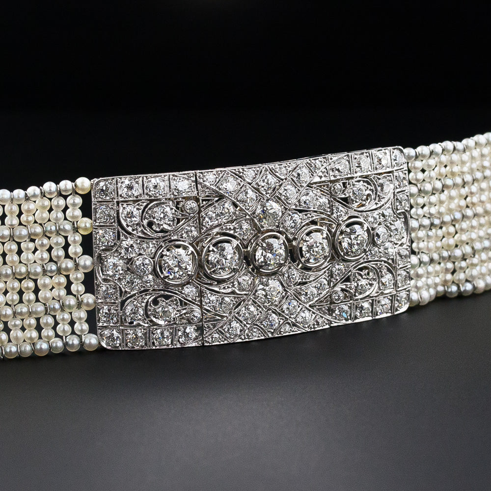 Art Deco Diamond and Seed Pearl Choker - 9