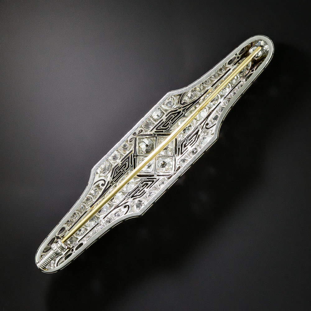 Art Deco Diamond Bar Pin - 2