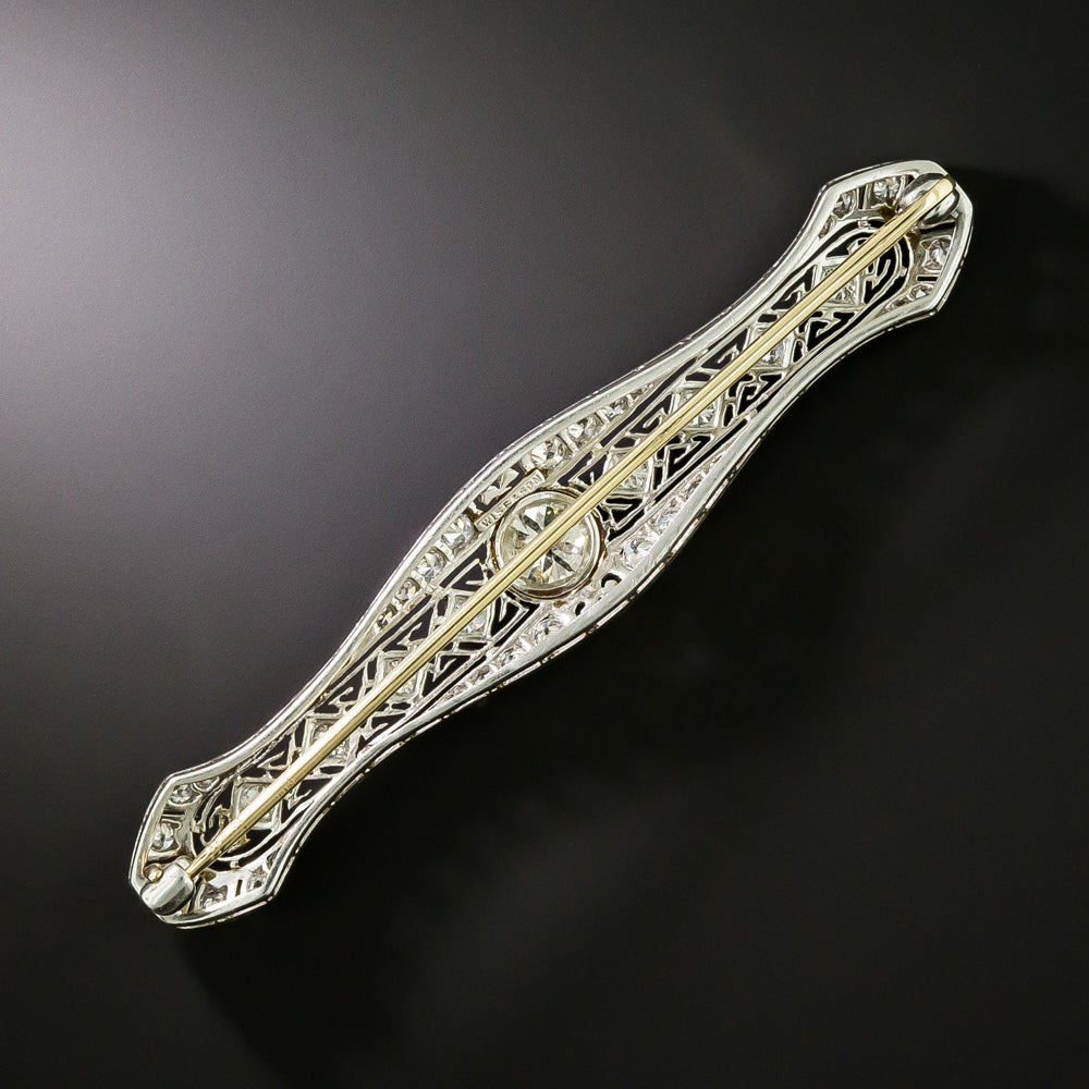 Art Deco Diamond Bar Pin by William Wise & Son - 2