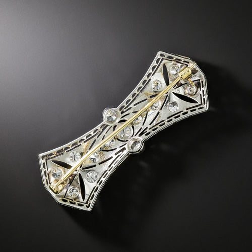 Art Deco Diamond Bow Brooch - 6