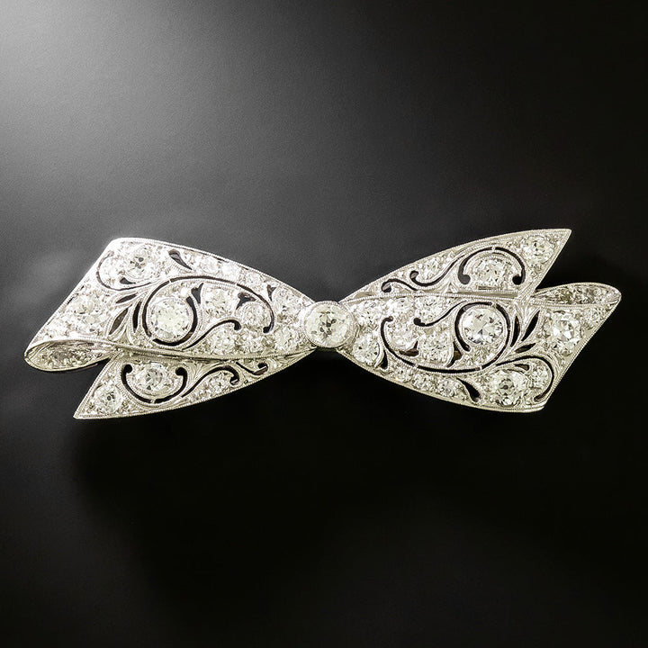 Art Deco Diamond Bow Brooch
