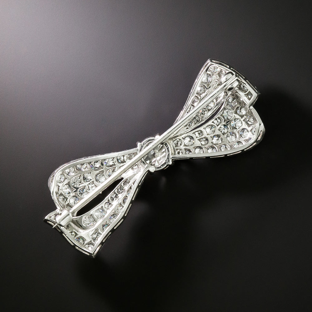 Art Deco Diamond Bow Brooch - 2